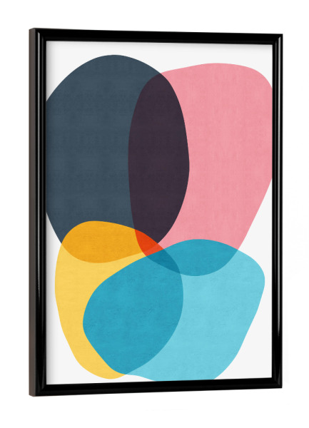 Poster mit schwarzem Rahmen "Abstract shapes-bunt" artboxONE - Abstrakt,Geometrie