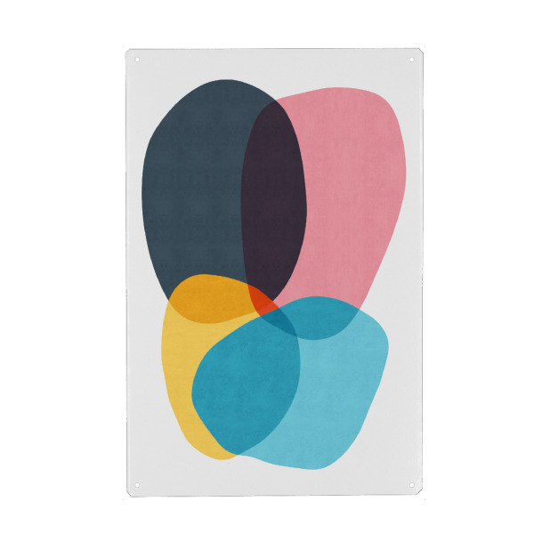 Metall Poster "Abstract shapes-bunt" artboxONE - Abstrakt,Geometrie - Abstrakt,Harmony,Painting,Aquarell,Harmonie,Malerei,Bunt,Kreise,Geometrie,Formen