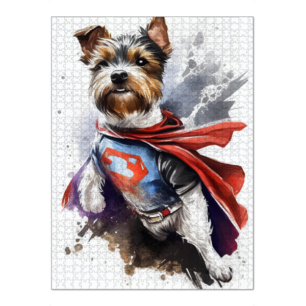 Puzzle Ravensburger "Superhelden-Terrier" artboxONE - Tiere,Lustig