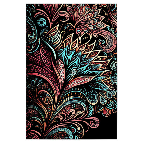 Poster "Ornament-Textur" artboxONE - Abstrakt - Schwarz,Kalligrafie,Bunte,Farben,Dunkel,Zeichnung,Tinte,Verzierung,Farbe,Malerei,Muster,Textur