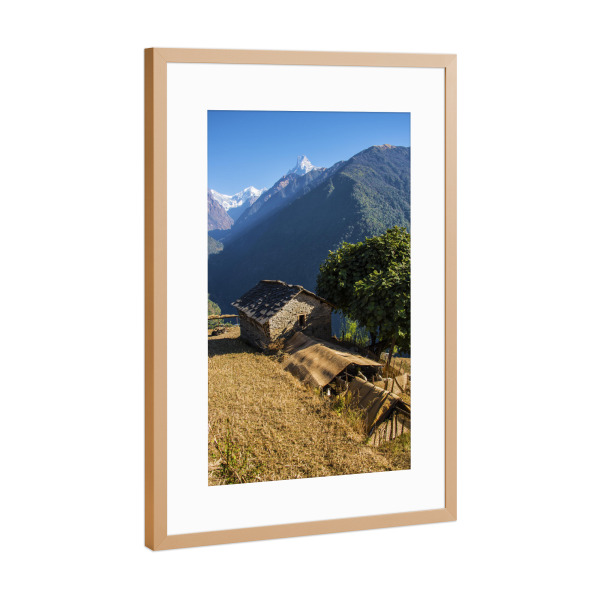 Poster mit Rahmen Kupfer "Himalaya-Farm" artboxONE - Reise,Reise / Asien,Für Mama,Für Papa