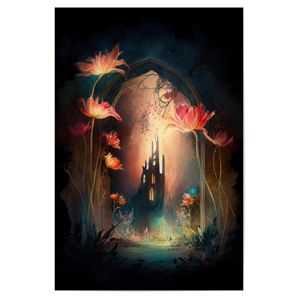 Poster "Dunkle mystische Burg" artboxONE - Abstrakt