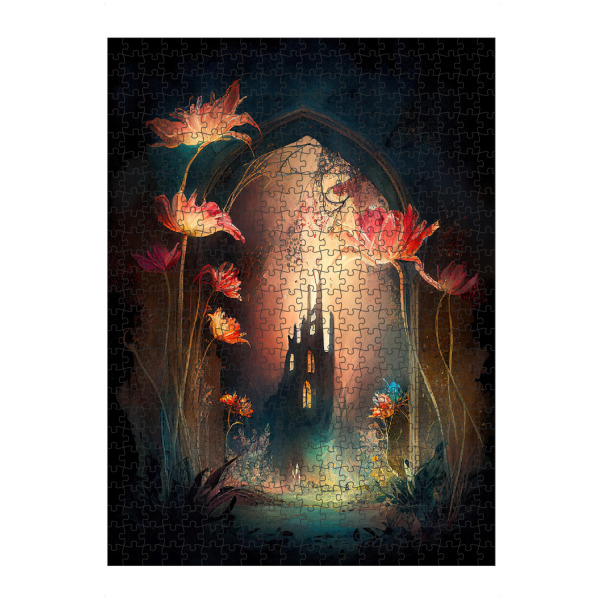 artboxONE Puzzle "Dunkle mystische Burg" artboxONE - Abstrakt