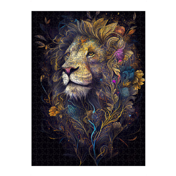 artboxONE Puzzle "Blumenlöwe" artboxONE - Tiere,Abstrakt