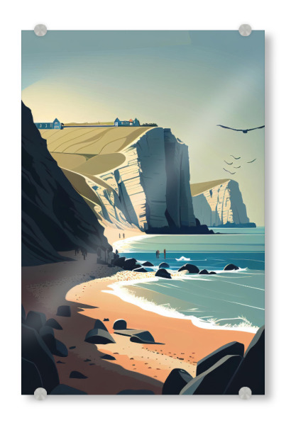 Acrylglasbild "Die weißen Klippen von Dover" artboxONE - Städte,Natur,Reise / Strand und Meer