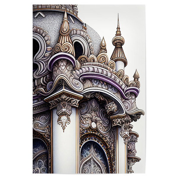 Poster "Detail einer weißen Burg" artboxONE - Abstrakt,Architektur