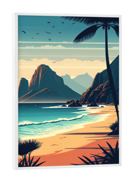 Poster mit weißem Rahmen "Sonnenaufgang in Rio de Janeiro" artboxONE - Natur,Reise / Strand und Meer,Städte / Rio de Janeiro