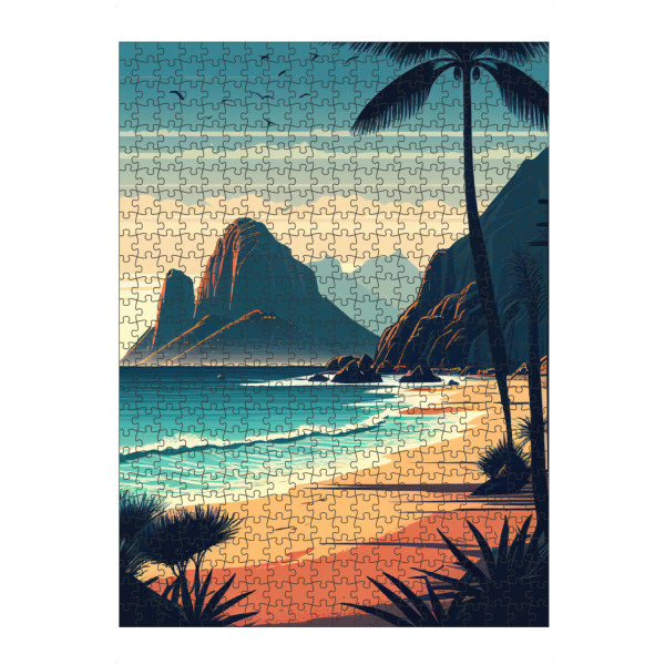 Puzzle Ravensburger "Sonnenaufgang in Rio de Janeiro" artboxONE - Natur,Reise / Strand und Meer,Städte / Rio de Janeiro