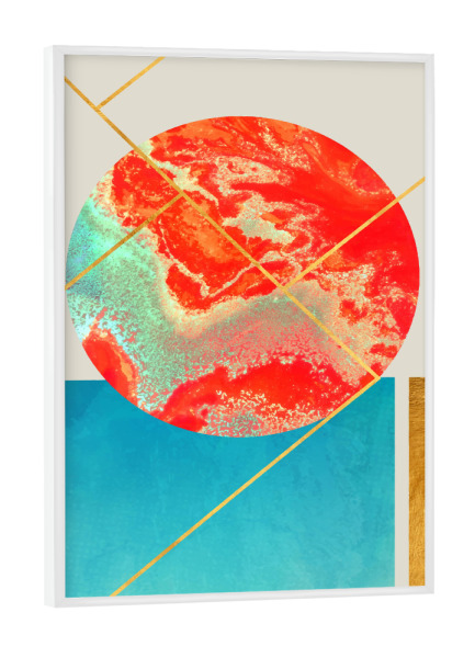 Poster mit weißem Rahmen "Erde & Meer" artboxONE - Abstrakt,Geometrie