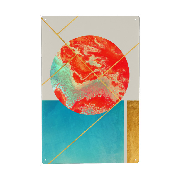 Holzbild "Erde & Meer" artboxONE - Abstrakt,Geometrie