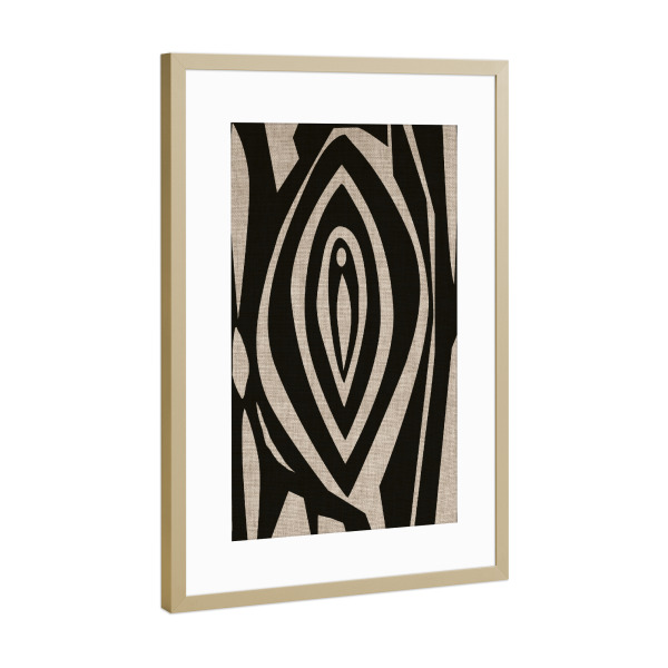 Poster mit Rahmen Gold "Linen - man in the middle" artboxONE - Abstrakt - Japandi,Modern,Art,Kunstdruck,Geschenk,Einrichtung,Abstrakt,Kunst,Feminismus
