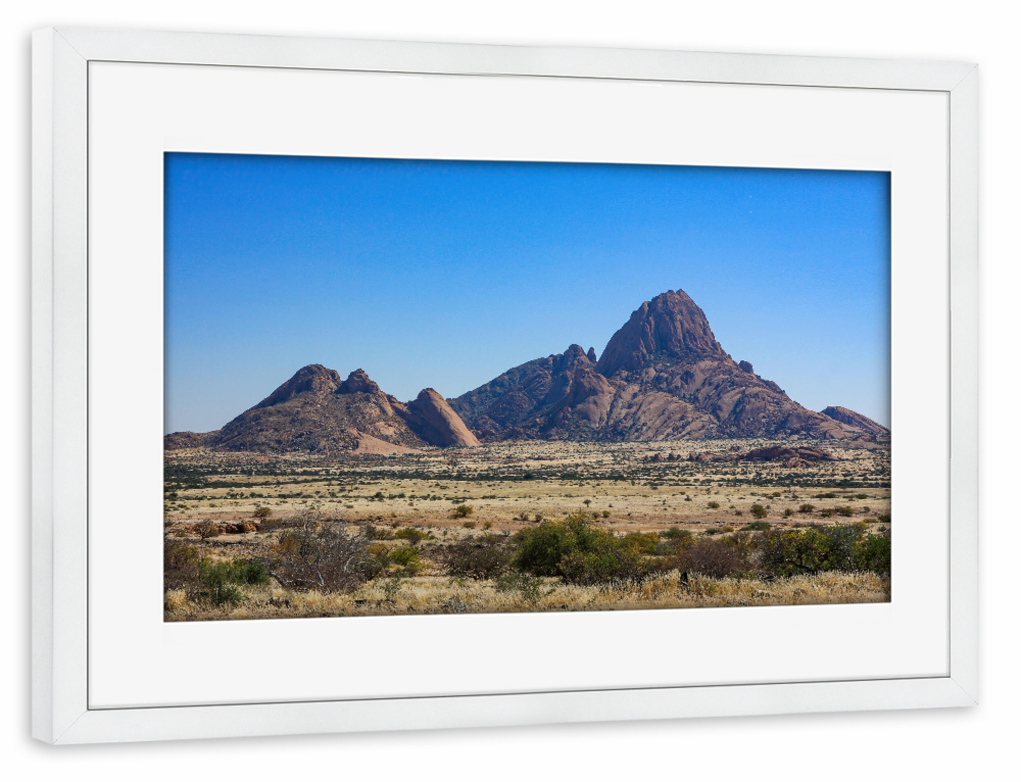 Poster mit Rahmen weiß "Spitzkoppe in Namibia" artboxONE - Natur,Reise / Afrika