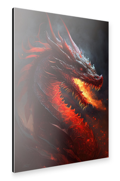 Alu-Dibond "Feuerdrache" 30x20 cm artboxONE