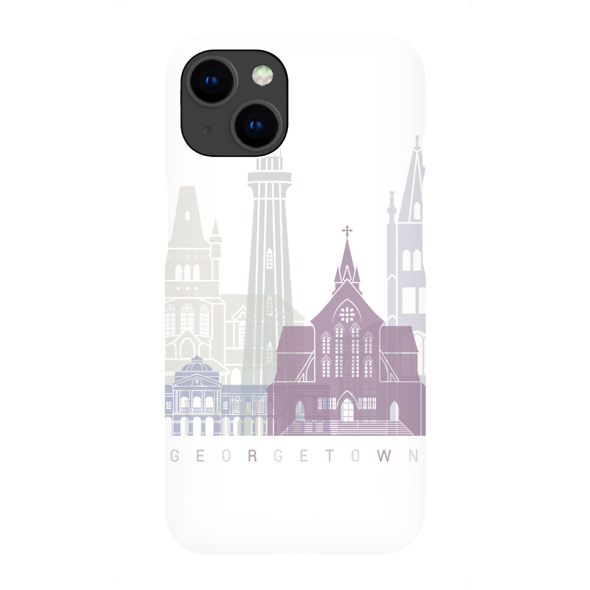 iPhone "GEORGETOWN-SKYLINE-PASTELL" Premium-Case Handyhülle artboxONE