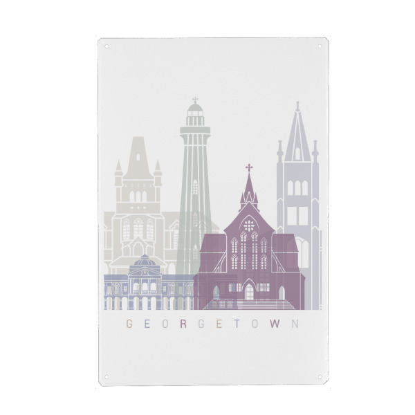Metall Poster "GEORGETOWN-SKYLINE-PASTELL" artboxONE - Städte,Architektur