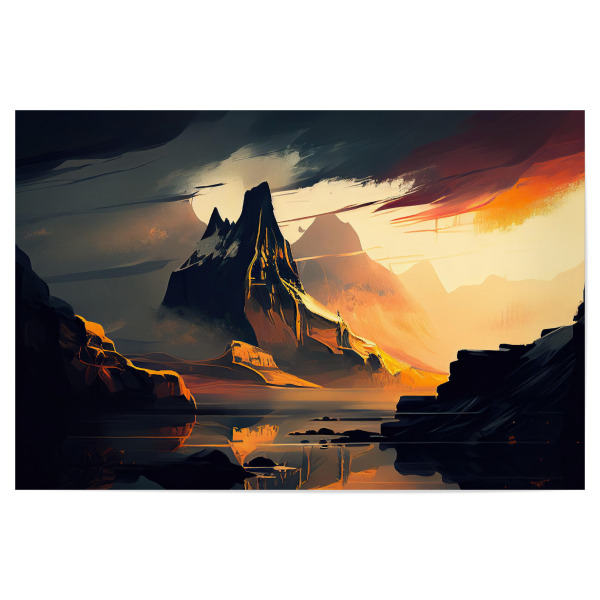 Poster "Dunkles Tal bei Sonnenuntergang" artboxONE - Natur