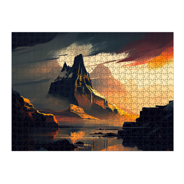 Puzzle Ravensburger "Dunkles Tal bei Sonnenuntergang" artboxONE - Natur