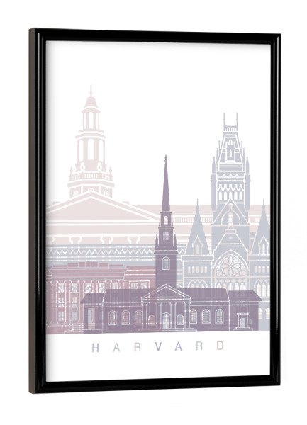 Poster mit schwarzem Rahmen "HARVARD-SKYLINE-PASTELL" artboxONE - Städte,Architektur