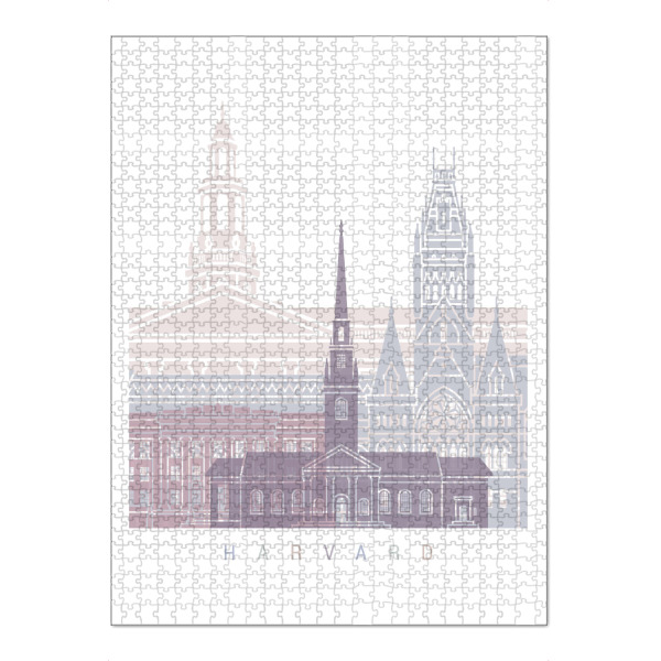 Puzzle Ravensburger "HARVARD-SKYLINE-PASTELL" artboxONE - Städte,Architektur