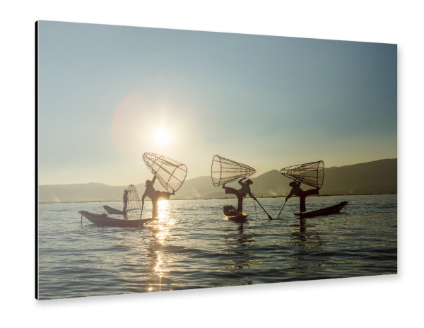 Alu-Dibond "Inle See in Burma" 30x20 cm artboxONE