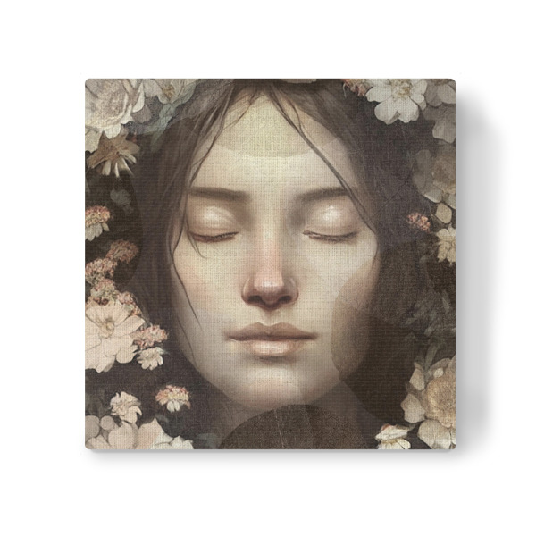 Leinwandbild "LINEN - woman LISA" artboxONE - Floral,Abstrakt,Menschen - Modern,Art,Kunstdruck,Geschenk,Einrichtung,Abstrakt,Kunst,Woman,Flowers