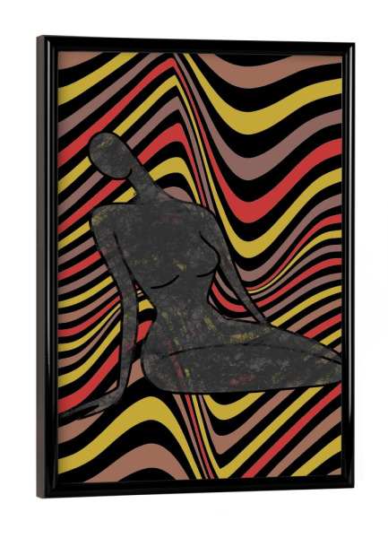 Poster mit schwarzem Rahmen "Figur und Streifen" artboxONE - Abstrakt,Architektur,Geometrie,Fashion