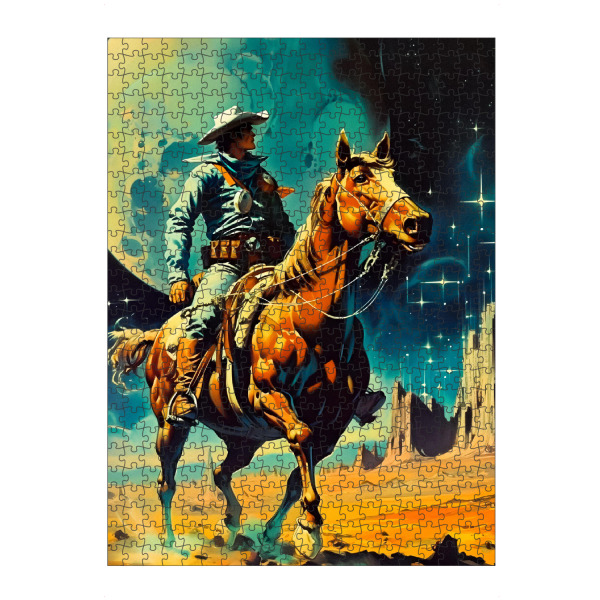 artboxONE Puzzle "Der Space-Cowboy" artboxONE - Reise,Fiktion,Für Papa,Männer,Galaxy