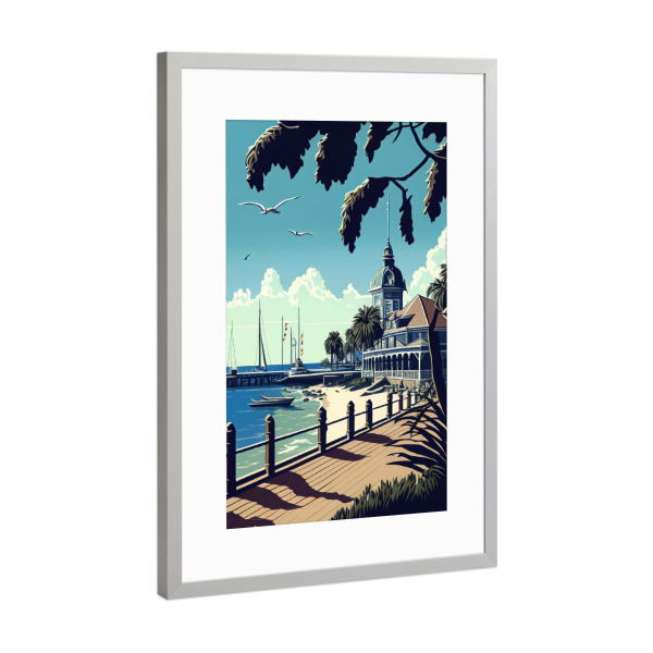 Poster mit Rahmen Silber "Strandpromenade in St. Petersburg" artboxONE - Städte,Natur,Reise