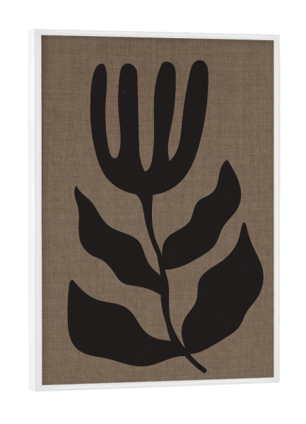 Poster mit weißem Rahmen "Linen collection - black flower" artboxONE - Abstrakt