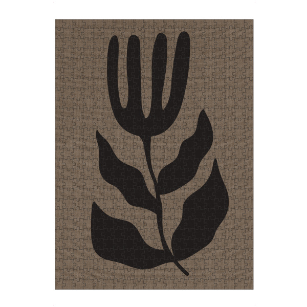 Puzzle Ravensburger "Linen collection - black flower" artboxONE - Abstrakt - Japandi,Modern,Art,Ibiza,Kunstdruck,Geschenk,Einrichtung,Abstrakt,Kunst