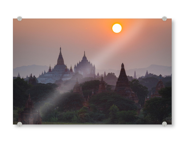 Acrylglasbild "Bagan im Sonnenuntergang" artboxONE - Architektur,Reise / Asien