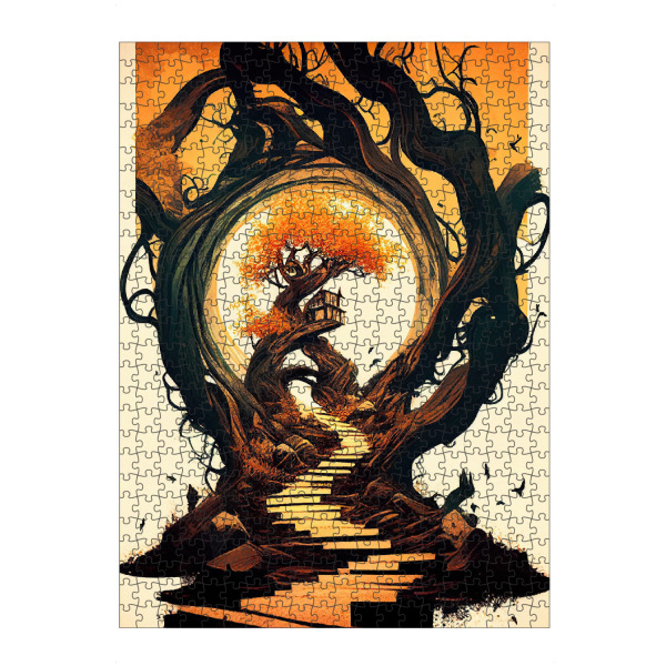 artboxONE Puzzle "Surreale Treppe zum Baumhaus" artboxONE - Abstrakt