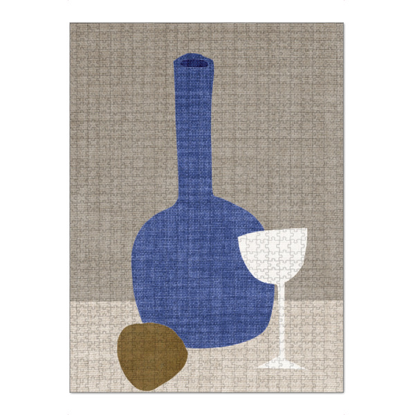 Puzzle Ravensburger "BLUE Linen - VASE" artboxONE - Abstrakt - Japandi,Modern,Art,Wabisabi,Ibiza,Kunstdruck,Vacation,Geschenk,Einrichtung