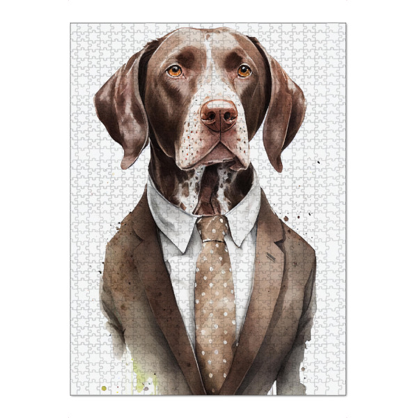 Puzzle Ravensburger "Pointer mit Anzug und Krawatte" artboxONE - Lustig