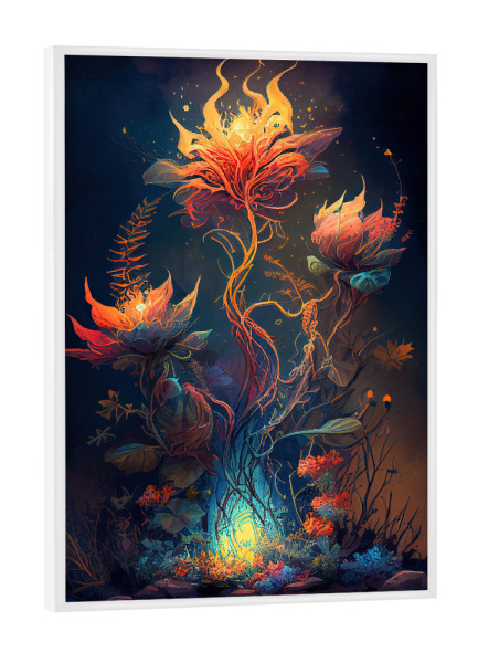 Poster mit weißem Rahmen "Dunkler mystischer Garten" artboxONE - Abstrakt