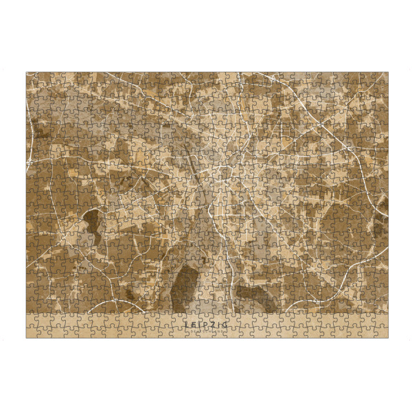 Puzzle Ravensburger "Sepiakarte von Leipzig" artboxONE - Städte,Kartografie - Leipzig,Deutschland,Sepia,Karte,Jahrgang,Alt,Braun - Bild leipzig