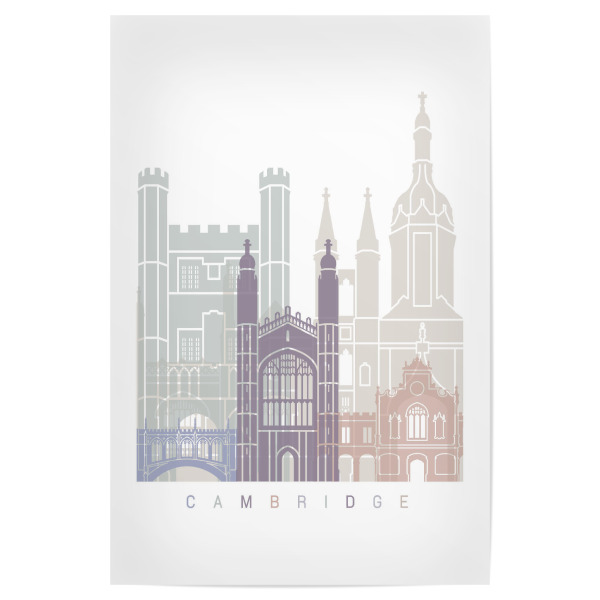 Poster 30x20 cm "CAMBRIDGE-SKYLINE-PASTELL" artboxONE - Städte,Architektur