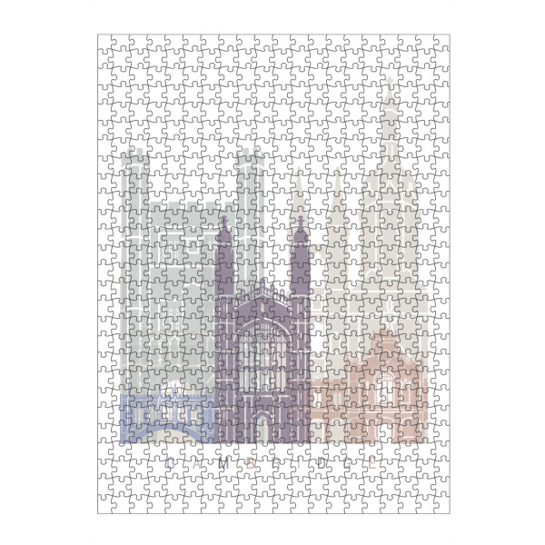 artboxONE Puzzle "CAMBRIDGE-SKYLINE-PASTELL" artboxONE - Städte,Architektur