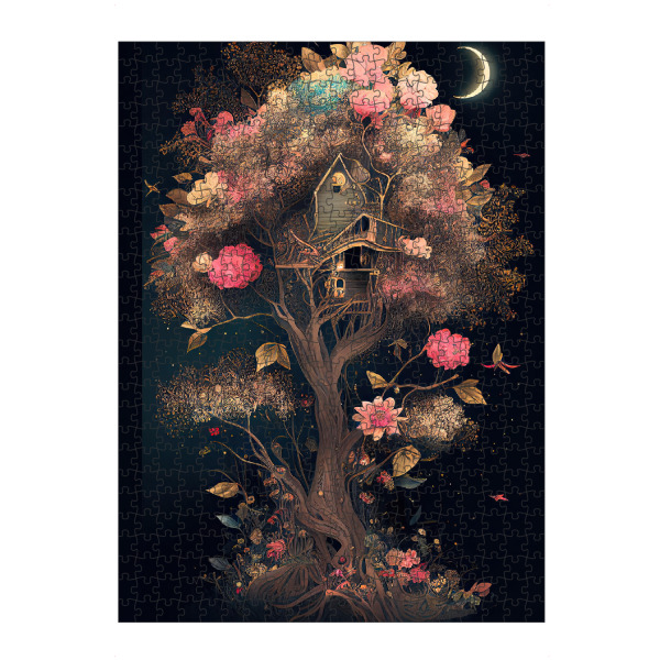artboxONE Puzzle "Verträumtes Baumhaus bei Nacht" artboxONE - Abstrakt