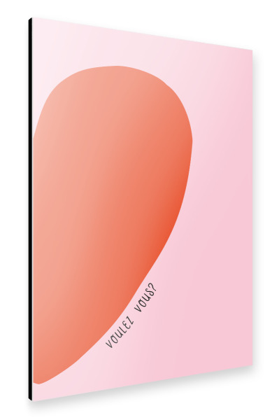 Alu-Dibond "Voulez vous - Coeur" 30x20 cm artboxONE