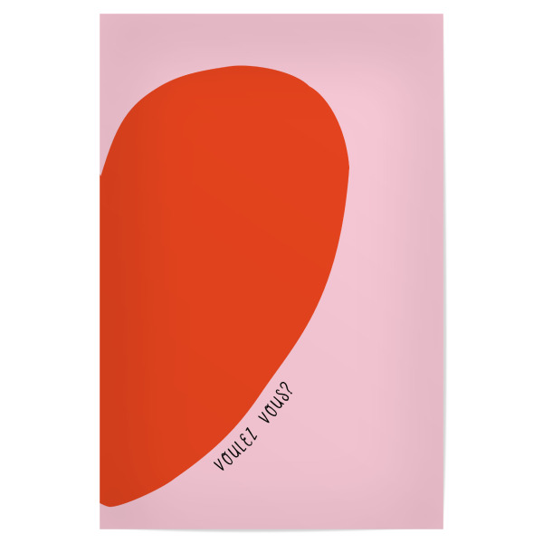 Poster 30x20 cm "Voulez vous - Coeur" artboxONE - Typografie,Abstrakt,Liebe
