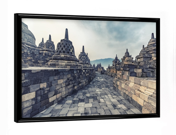Poster mit schwarzem Rahmen "Borobudur-Architektur" artboxONE - Städte,Reise,Architektur,Reise / Asien,Reise / Länder