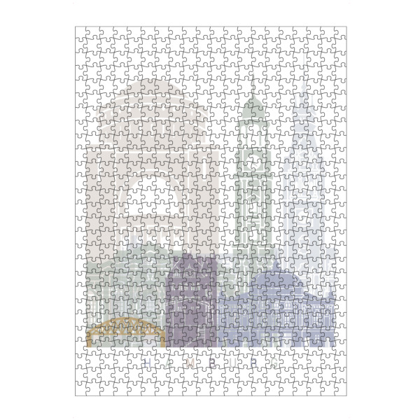 Puzzle Ravensburger "HAMBURG SKYLINE PASTELL" artboxONE - Städte,Architektur