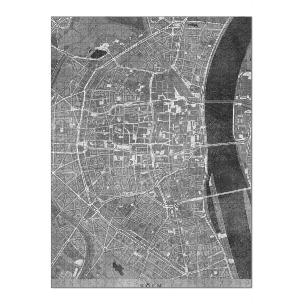 Puzzle Ravensburger "Graue Karte der Kölner Innenstadt" artboxONE - Städte / Köln,Kartografie - Köln,Deutschland,Karte - Bild köln