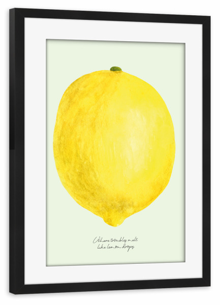 Poster mit Rahmen schwarz "Zitronenbonbons" artboxONE - Typografie,Essen & Trinken,Lustig