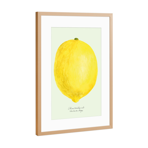 Poster mit Rahmen Kupfer "Zitronenbonbons" artboxONE - Typografie,Essen & Trinken,Lustig