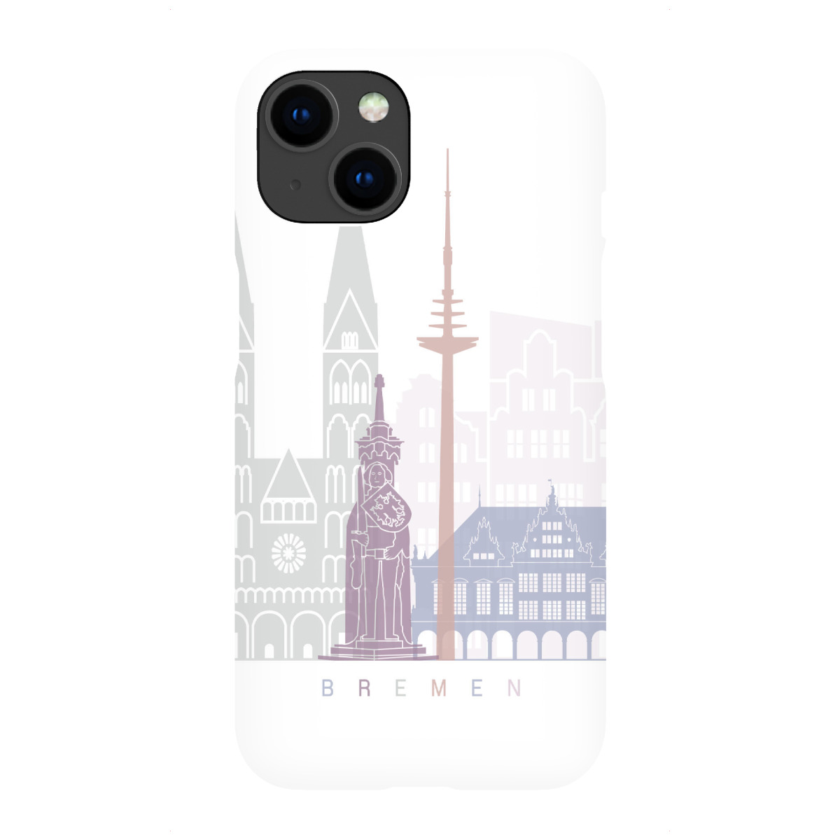 iPhone "Bremer Skyline Pastell" Premium-Case Handyhülle artboxONE