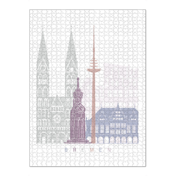 Puzzle Ravensburger "Bremer Skyline Pastell" artboxONE - Städte,Architektur