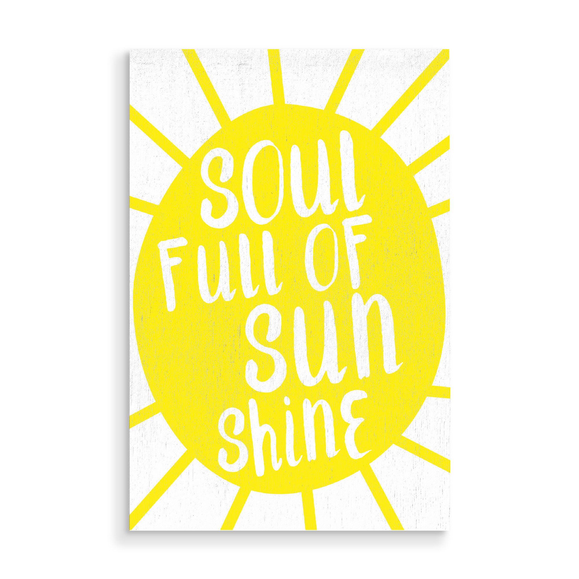 Holzbild "Seele voller Sonnenschein" artboxONE - Typografie,Für Kinder,Festivals,Lustig