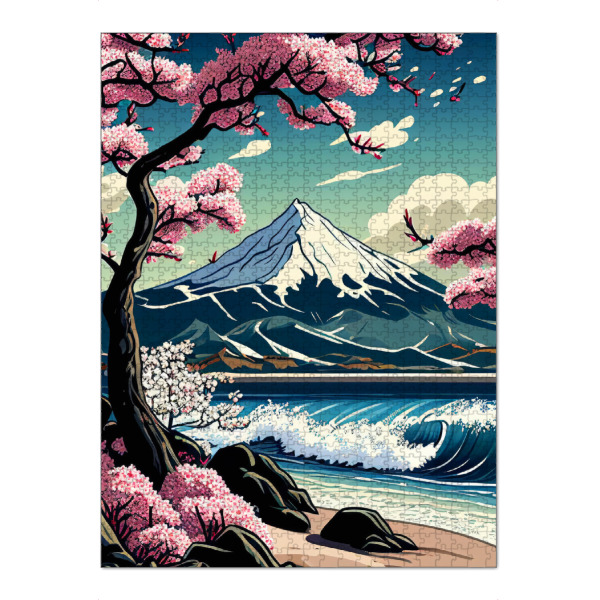 Puzzle Ravensburger "Kirschblüte - Die Welle" artboxONE - Natur,Reise,Floral